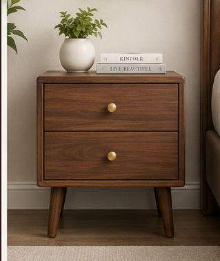 WOODEN FINISH BED SIDE TABLES