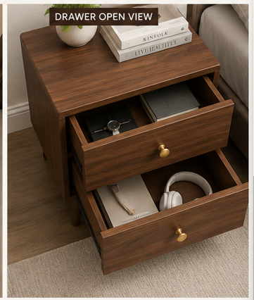 WOODEN FINISH BED SIDE TABLES