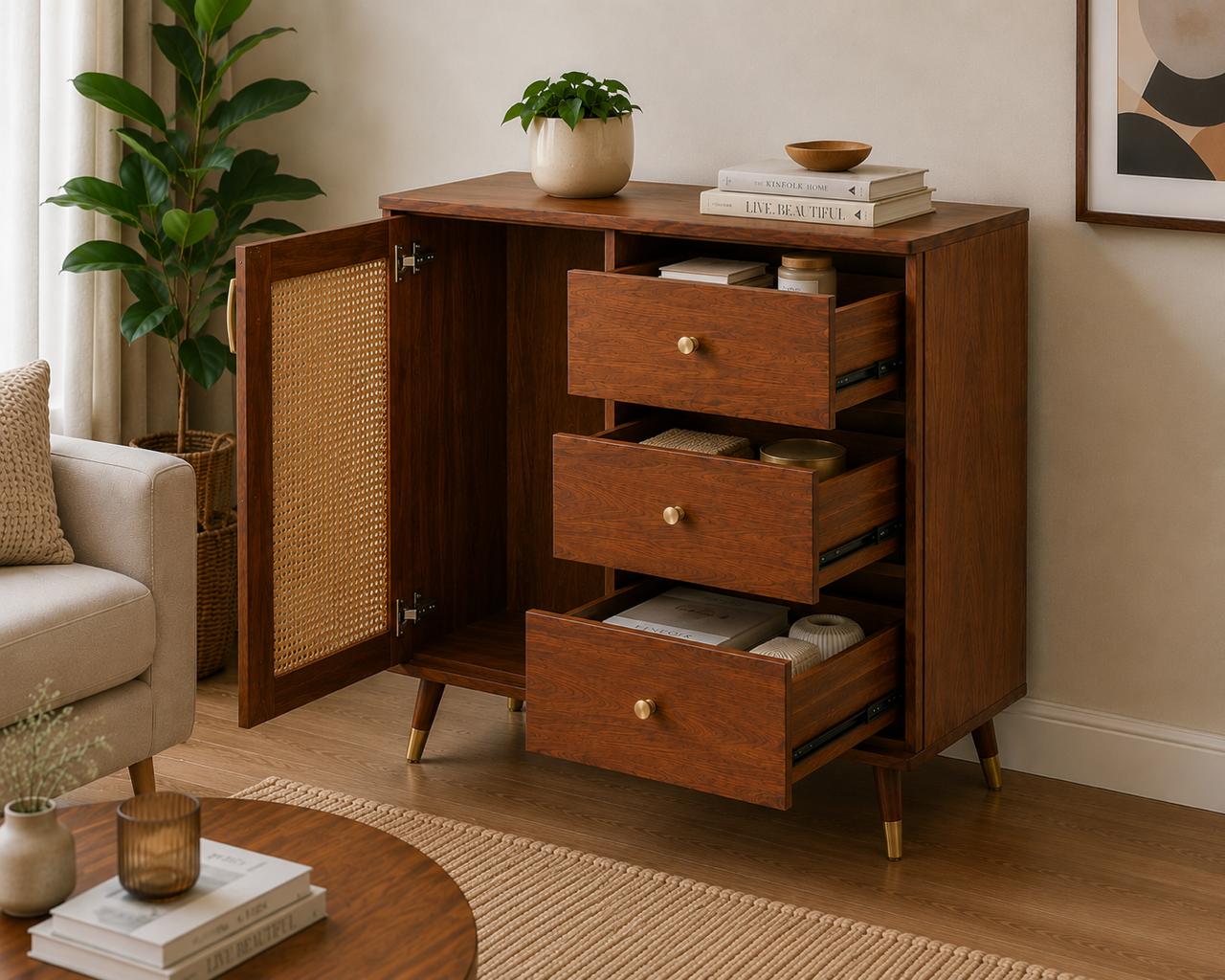 MORDERN STORAGE CABINET WITH  3 DRAWERS