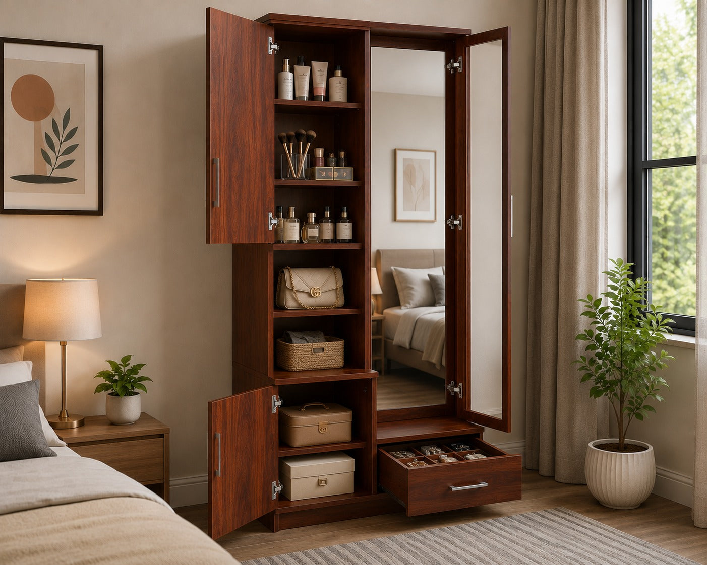 WARDROBE WITH DRESSING AND MIRROR